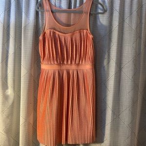 Peach and White polka dot dress